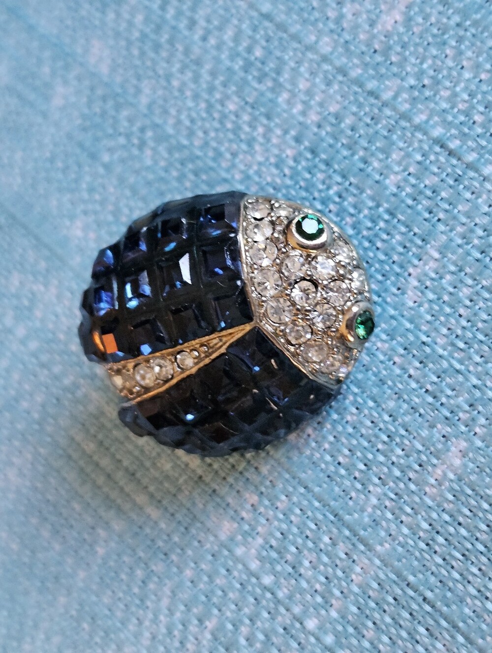 Ladybug Beetle Bug Brooch Pin Blue Rhinestones🐞